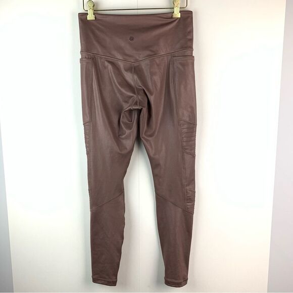 ATHLETA inclination shimmer moto tight sz S Womens Athletic Activewear leggings - Picture 5 of 9